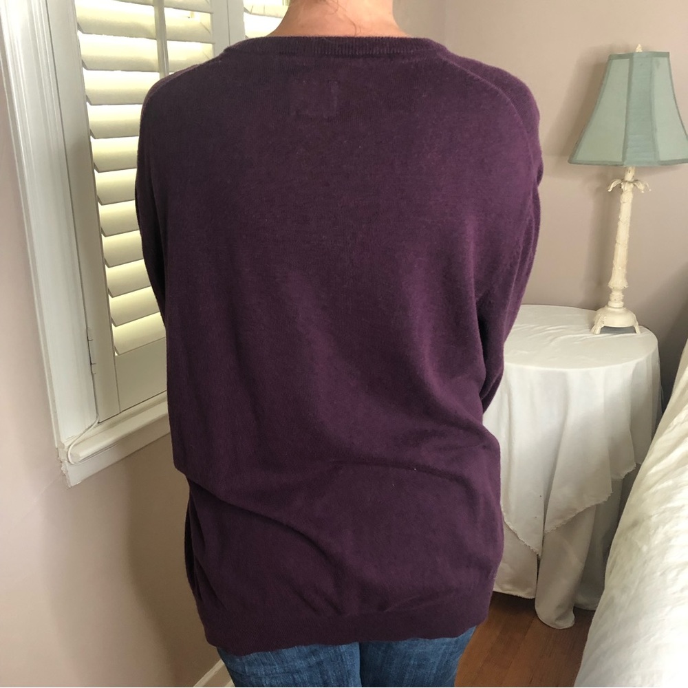 4 LEFT S-XL Oversized Sexy Purple Plum Knit Acrylic Sweater - Picture 3 of 3